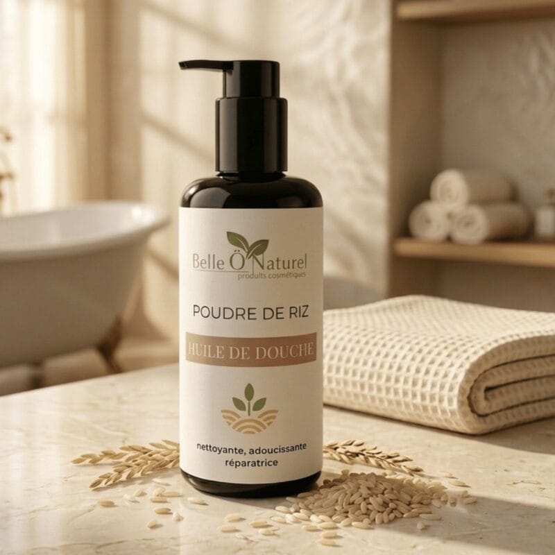 huile de douche poudre de riz - peaux délicates